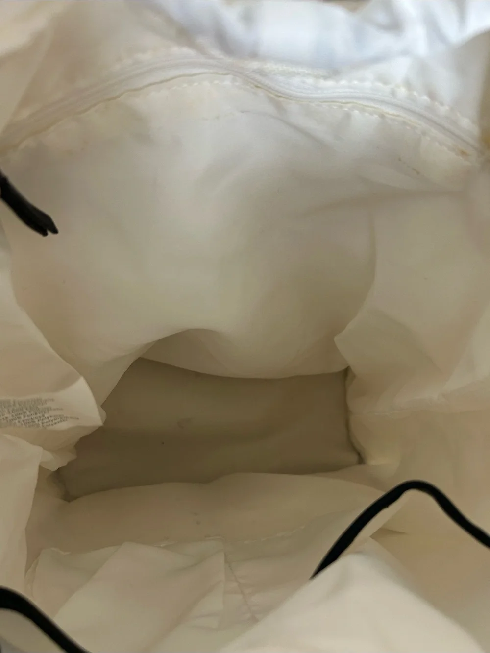Madden Girl Cream Sherpa Backpack with Black Trim